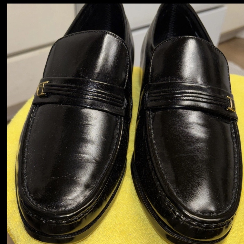 NWOT Florsheim black leather loafer Riva horse bit moc toe comfort mens 10.5 EEE